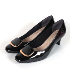 Dominic3 スクエアモチーフ レザーパンプス