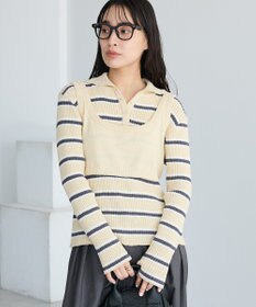 CRAFT STANDARD BOUTIQUE 2点セット/ベスト＋ハーフボタンリブニットトップ