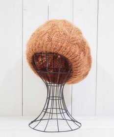 石田製帽 モヘアケーブルニット ベレー帽