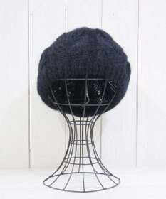 石田製帽 モヘアケーブルニット ベレー帽