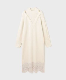 GRACE CONTINENTAL レイヤードレースニットワンピース