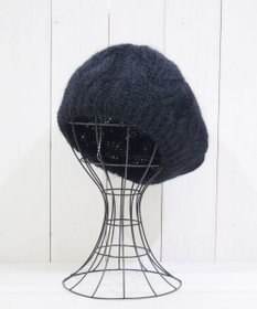 石田製帽 モヘアケーブルニット ベレー帽