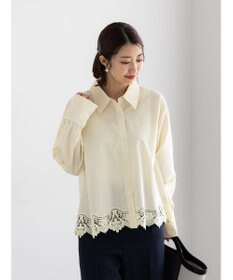 Te chichi スカラップレースヘムクロップトシャツ