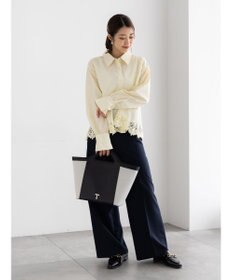 Te chichi スカラップレースヘムクロップトシャツ