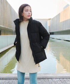 Tiaclasse 【洗える】ダイヤ地柄ニットチュニック