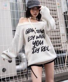 WEGO 2WAYショルダーリボンニット