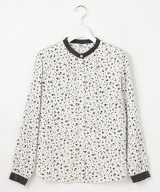 J.PRESS LADIES L 【洗える】スパンウェーブフラワープリント ブラウス