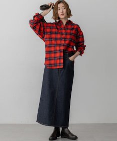 23区 L 【洗える】ブラッシュド ビエラチェック シャツ