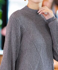 Tiaclasse L 【洗える】ダイヤ地柄ニットチュニック