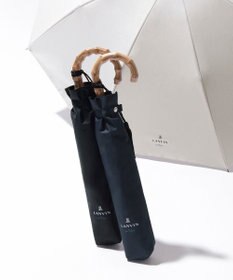 MOONBAT 【WEB限定】LANVIN en Bleu 晴雨兼用 折りたたみ傘 長傘(2WAY) プレーン×ロゴ刺繍 一級遮光 遮熱 UV