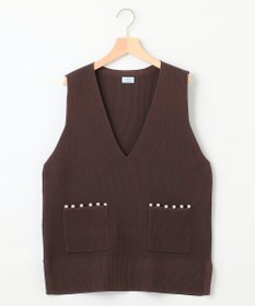 組曲 【洗える・軽量】パールディテールニット ベスト