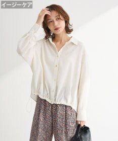 Green Parks 金ボタン裾ドロストシャツ