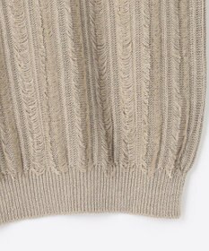 自由区 【XSサイズ～】リネンフリンジディテールフレンチスリーブ ニット