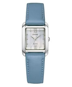 CITIZEN 【光発電エコ・ドライブ】ハンサムなスクエアケース 替えバンド付き シルバー ブルー