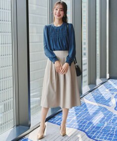 Tiaclasse 【洗える】シフォンシャーリングブラウス