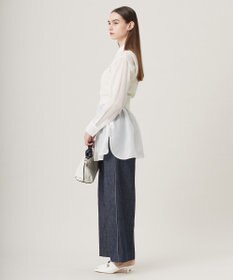 ICB L 【洗える】 シャインポリエステルクロッシェ ニットベスト