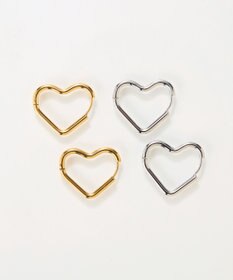 Phoebe 【金属アレルギー対応】グロウハートフープワンタッチピアス　ゴールド/ステンレス