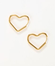 Phoebe 【金属アレルギー対応】グロウハートフープワンタッチピアス　ゴールド/ステンレス