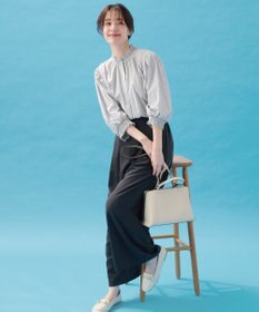 ANY L 【接触冷感/UVカット/抗菌防臭/速乾】エニイファンクション シャーリングブラウス