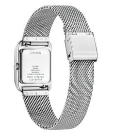 CITIZEN 【光発電エコ・ドライブ】ハンサムなスクエアケース 替えバンド付き シルバー ブルー