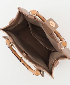 ANY SIS 【美人百花7月号掲載】2WAYバンブーライクハンドルミディ トートバッグ