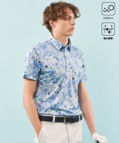 23区GOLF 【MEN】【UVケア/吸水速乾】スプリングフラワー柄 半袖ポロシャツ