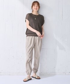 ANY フレンチスリーブメッシュニット