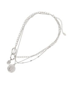 earth music&ecology 【ステンレス】コインモチーフ３連ネックレス