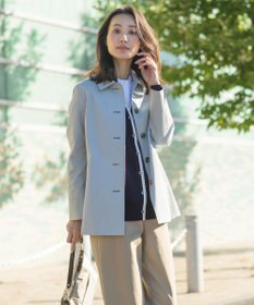 J.PRESS LADIES 【WEB限定カラーあり・撥水】80/2 T/C ツイル ステンカラー ショートコート