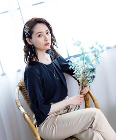 Tiaclasse L 【洗える】美脚効果も叶うリボン付きテーパードパンツ