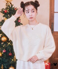 earth music&ecology 【予約】Disney/ミッキーコード刺繍ニットプルオーバー