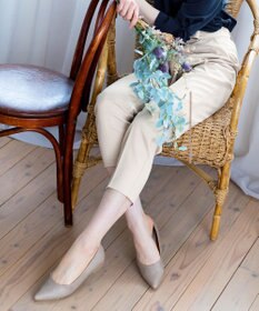 Tiaclasse L 【洗える】美脚効果も叶うリボン付きテーパードパンツ