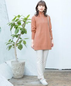 Tiaclasse 【洗える】ハーフジップニットチュニック