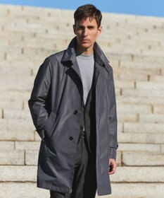 GOTAIRIKU ダウンライナー装着可【半裏仕様】メランジシャンブレー ステンカラースプリングコート