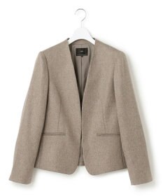 23区 L 【洗える】ウールライクカルゼ ノーカラー ジャケット