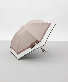 AURORA 【 Beaurance （ビューランス）】サマーシールド リボン/切り継ぎ加工晴雨兼用パラソル傘（折りたたみ傘）