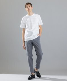 JOSEPH HOMME ジャガードボーダー　クルーネックTシャツ