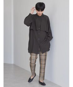 AMERICAN HOLIC バンドカラーフリルシャツチュニック