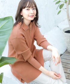 Tiaclasse 【洗える】ハーフジップニットチュニック