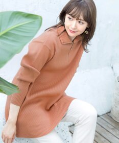 Tiaclasse 【洗える】ハーフジップニットチュニック