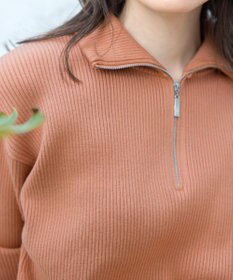Tiaclasse 【洗える】ハーフジップニットチュニック
