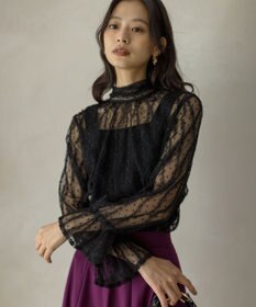 組曲 【前後着用可】チュールフリル ブラウス