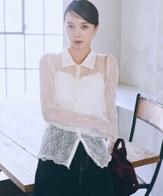 earth music&ecology ストレッチレースシャツ