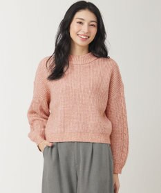 ANY SIS 【洗える】袖ケーブルショート ニット