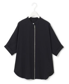 ICB 【人気のため新色追加・WEB限定カラーあり】BackSatinAmunzen 5分袖バンドカラーブラウス