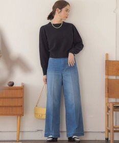組曲 ワイドストレートデニム パンツ