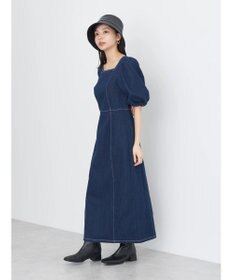 earth music&ecology スクエアネックデニムワンピース