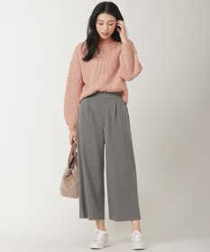 ANY SIS 【洗える】袖ケーブルショート ニット