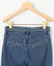 組曲 L ライトデニム ベルト付きストレートパンツ