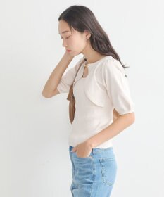 earth music&ecology ビット付きニットプルオーバー